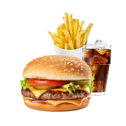 Kids Burger Chips and Drink